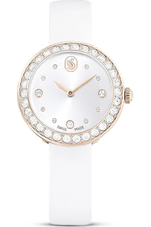 Swarovski Reloj Matrix Tennis, Fabricado en Suiza, Correa de piel, , Acabado tono oro champán