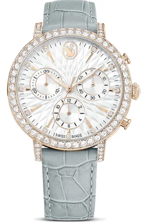 Swarovski Reloj Matrix Tennis Chrono, Fabricado en Suiza, Correa de piel, , Acabado tono oro champán