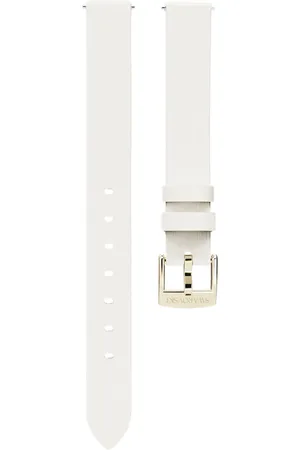 Swarovski Correa de reloj, 12 mm (0,47") de ancho, Piel, Blanca, Acabado tono oro champán