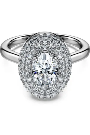 Swarovski Anillo solitario con halo Eternity, Diamantes creados en laboratorio (peso total de 1,5 quilate), Formas mixtas, Oro de 18 quilates