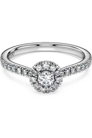 Swarovski Anillo solitario con halo Eternity, Diamantes creados en laboratorio (peso total de 0,45 quilate), Forma redonda, Plata de ley