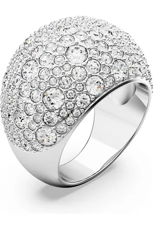 Swarovski Anillo de cóctel Luna, Luna, , Baño de rodio