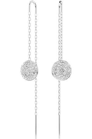 Swarovski Pendientes Meteora, Blancos, Baño de rodio