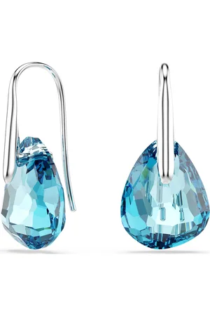 Swarovski Pendientes, Azules, Baño de rodio