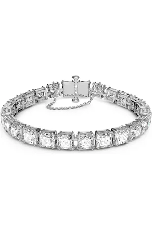Swarovski Pulsera Millenia, Talla cuadrada, Pequeña, Blanca, Baño de rodio