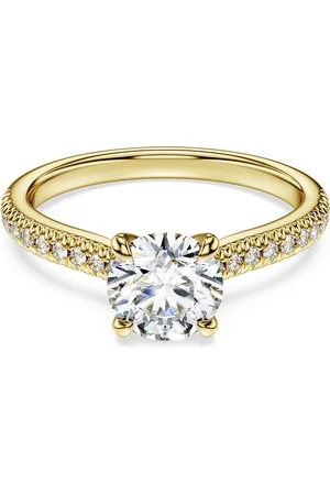 Swarovski Anillo solitario Eternity, Diamantes creados en laboratorio (peso total de 1,2 quilate), Forma redonda, Oro amarillo de 18 quilates