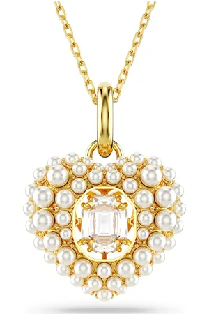Swarovski Colgante Idyllia, Corazón, , Baño tono oro