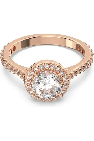 Swarovski Anillo de cóctel Una, Talla redonda, Pavé, , Baño tono oro rosa