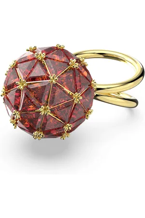 Swarovski Anillo de cóctel Curiosa, Talla triangular, Forma redonda, , Baño tono oro