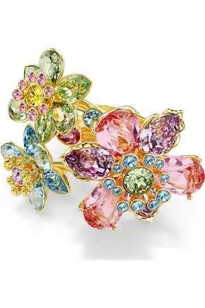 Swarovski Anillo Idyllia, Tallas mixtas, Flor, , Baño tono oro