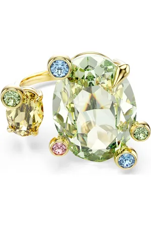 Swarovski Anillo abierto Gema, Tallas mixtas, Multicolor, Baño tono oro