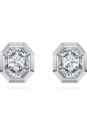 Swarovski Pendientes de botón Eternity, Diamantes creados en laboratorio (peso total de 1,0 quilates), Forma octagonal, Oro de 18 quilates