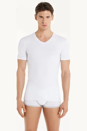 Tezenis Camiseta Escote Pico Algodón Elástico Hombre Tamaño L