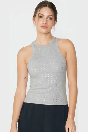Tezenis Camiseta de Tirantes Anchos con Escote Halter y Strass Mujer Tamaño L
