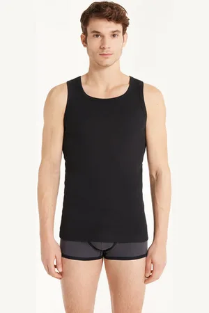 Tezenis Camiseta de Tirantes Canalé Tirantes Anchos Algodón Hombre Hombre Tamaño S