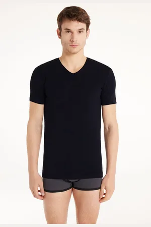 Tezenis Camiseta Escote Pico Algodón Elástico Hombre Tamaño M