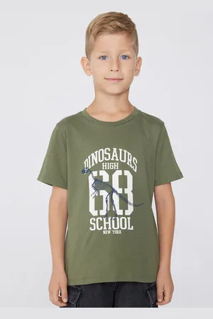 Tezenis Camiseta con Cuello Redondo de Algodón con Estampado Niño Tamaño 8-9
