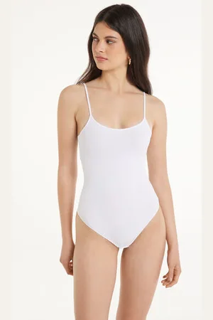 Tezenis Body con Tirantes Finos de Canalé de Algodón Mujer Tamaño L