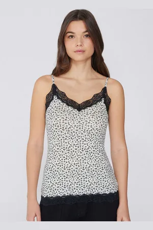 Tezenis Camiseta de Tirantes con Escote de Pico y Encaje Mujer Tamaño XL