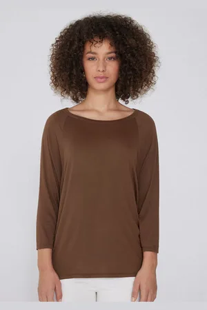 Tezenis Camiseta Manga Tres Cuartos Escote Barco Canalé Ancho Mujer Tamaño M
