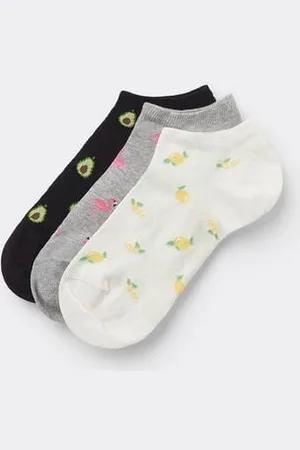 Tezenis 3 Pares de Calcetines Tobilleros de Algodón Estampados para Mujer Mujer Tamaño TU