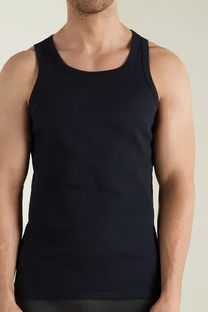 Tezenis Camiseta de Tirantes Canalé Tirantes Anchos Algodón Hombre Hombre Tamaño L