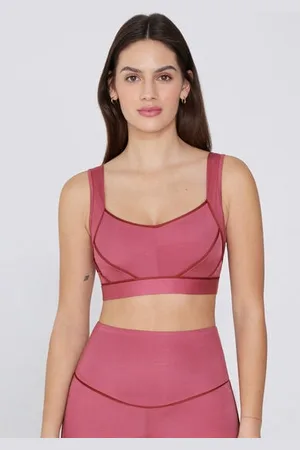 Tezenis Top Corto Deportivo de Microfibra con Ribetes Mujer Tamaño L