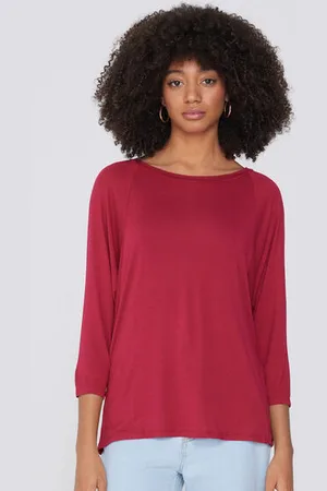 Tezenis Camiseta Manga Tres Cuartos Escote Barco Canalé Ancho Mujer Tamaño S
