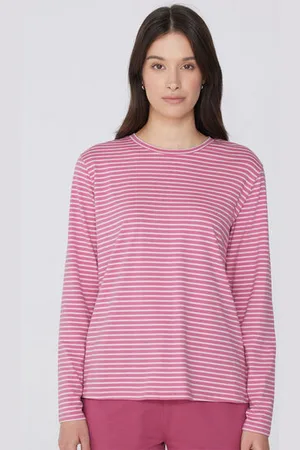 Tezenis Camiseta Manga Larga Algodón Rayas Mujer Tamaño S