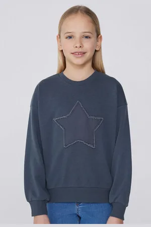Tezenis Sudadera con Cuello Redondo y Parche Niña Chica Tamaño 10-11
