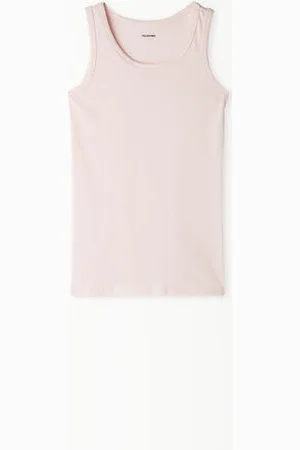 Tezenis Camiseta de tirantes anchos básica de algodón para niños unisex Unisex Tamaño 10-11
