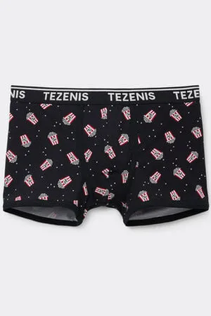 Tezenis Bóxer de Algodón Estampado con Bordes en Contraste con Logo Hombre Tamaño XXL