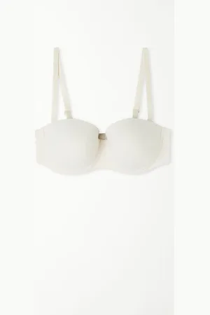Tezenis Sujetador Bandeau con Relleno Ligero de Microfibra Reciclada Full Coverage Mujer Tamaño 3C