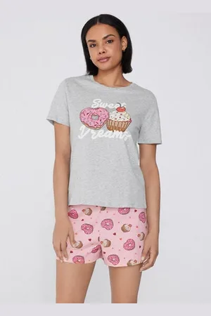 Tezenis Pijama Corto Manga Corta Algodón Estampado Dream Mujer Tamaño S