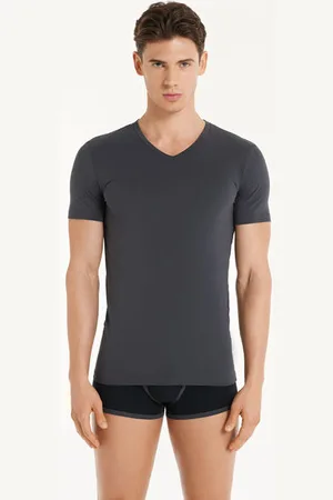 Tezenis Camiseta Escote Pico Algodón Elástico Hombre Tamaño XXL