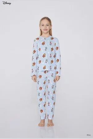 Tezenis Pijama Largo de Algodón con Estampado de Disney de La Dama y el Vagabundo Chica Tamaño 12-13