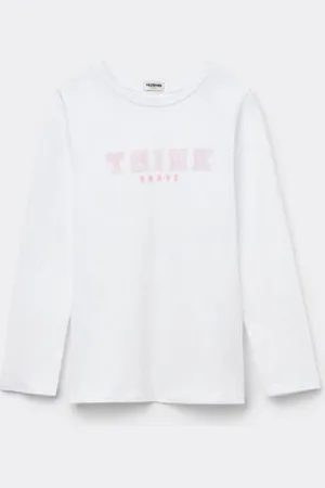 Tezenis Camiseta Manga Larga Algodón con Estampado para Niña Chica Tamaño 2-3