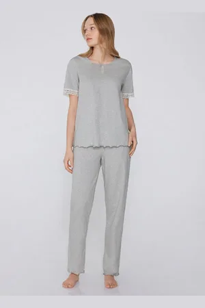Tezenis Pijama Largo Encaje Media Manga Delicate Touch Mujer Tamaño M
