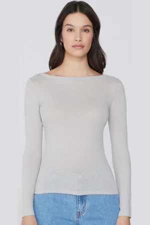 Tezenis Camiseta Manga Larga Escote Barco Canalé Mujer Tamaño M