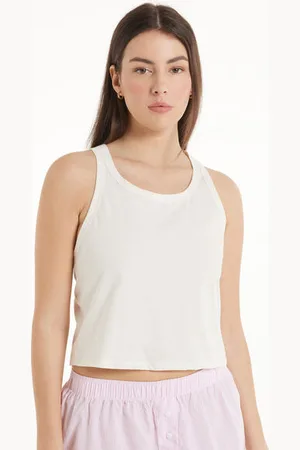 Tezenis Camiseta de Tirantes Corta de Algodón con Tirante Ancho Mujer Tamaño L
