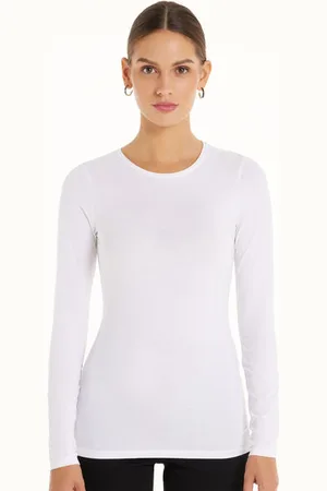 Tezenis Camiseta Manga Larga Cuello Redondo Algodón Elástico Mujer Tamaño S