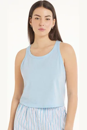 Tezenis Camiseta de Tirantes Corta de Algodón con Tirante Ancho Mujer Tamaño L