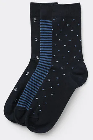 Tezenis 3 Pares Calcetines Cortos Algodón sin Borde Estampado Hombre Hombre Tamaño TU
