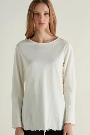 Tezenis Camiseta Algodón Manga Larga Punto de Muñeca Mujer Tamaño L
