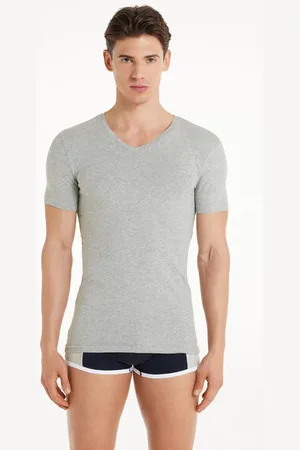 Tezenis Camiseta Escote Pico Algodón Elástico Hombre Tamaño XXL