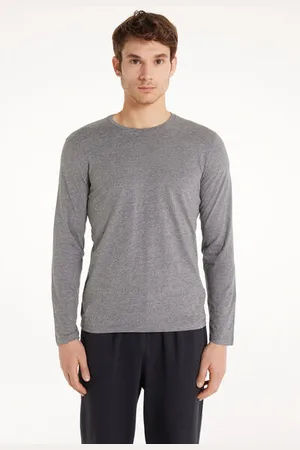 Tezenis Camiseta 100% algodón manga larga y cuello redondo hombre Hombre Tamaño XL