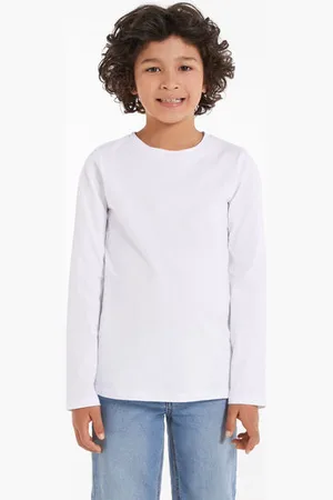 Tezenis Camiseta de manga larga básica unisex 100% algodón niños Unisex Tamaño 8-9