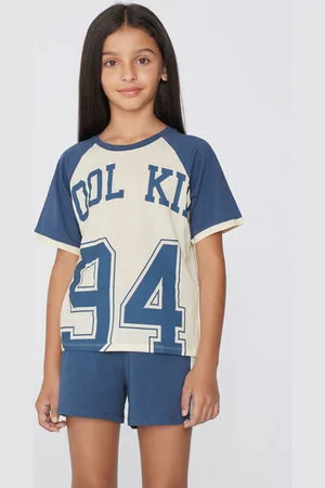 Tezenis Pijama Corto de Algodón con Estampado de «Cool Kid» Chica Tamaño 4-5