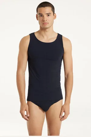 Tezenis Camiseta de Tirantes Anchos de Algodón Elástico Hombre Tamaño M