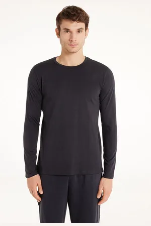 Tezenis Camiseta 100% algodón manga larga y cuello redondo hombre Hombre Tamaño XXL